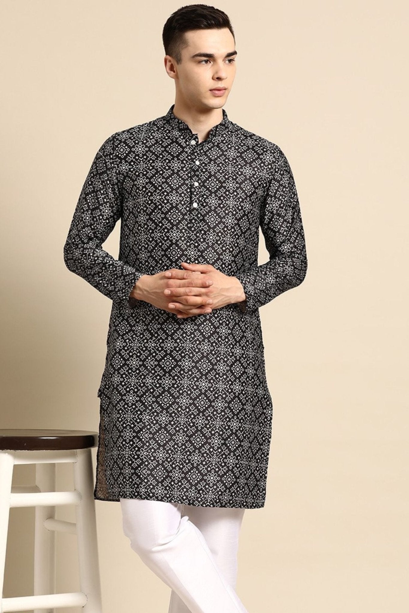 Designer long Kurta Black - Simaaya