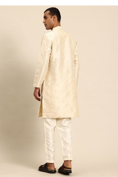 Designer Long Kurta In Cream - Simaaya