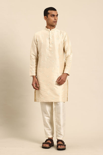 Designer Long Kurta In Cream - Simaaya
