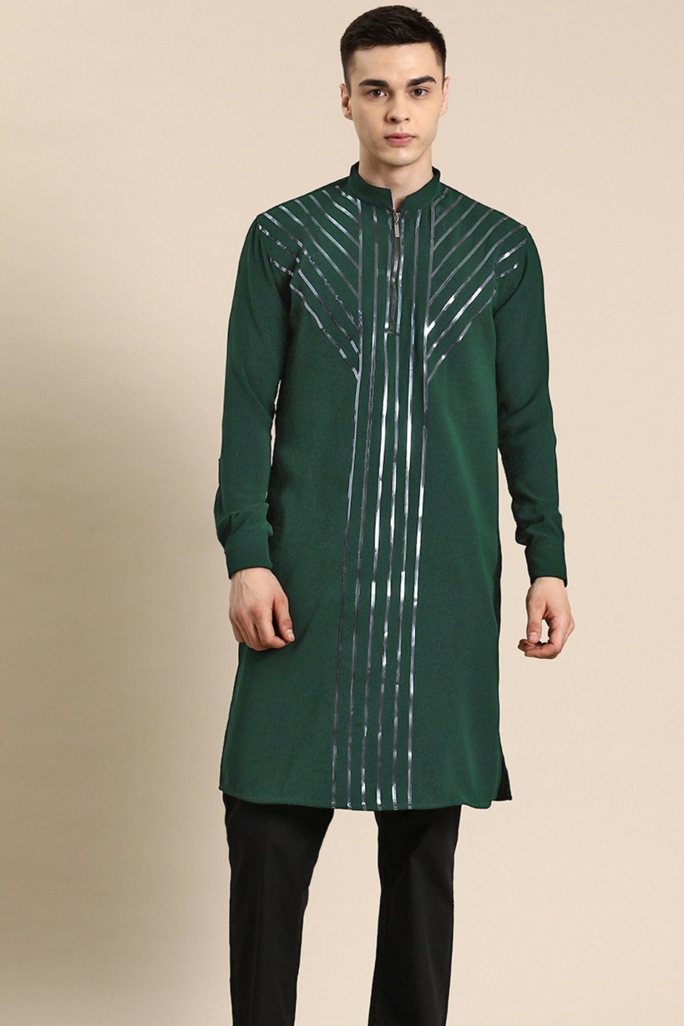 Designer long Kurta In Green - Simaaya