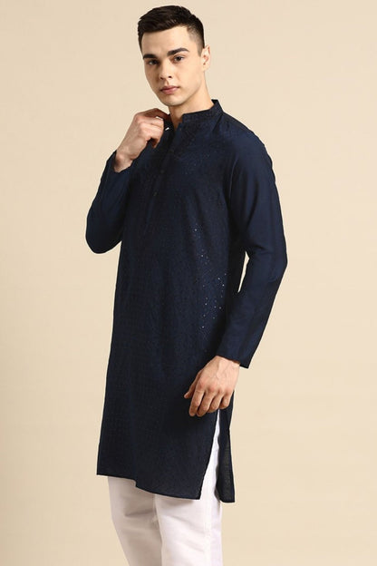 Designer long Kurta In Nay Blue - Simaaya