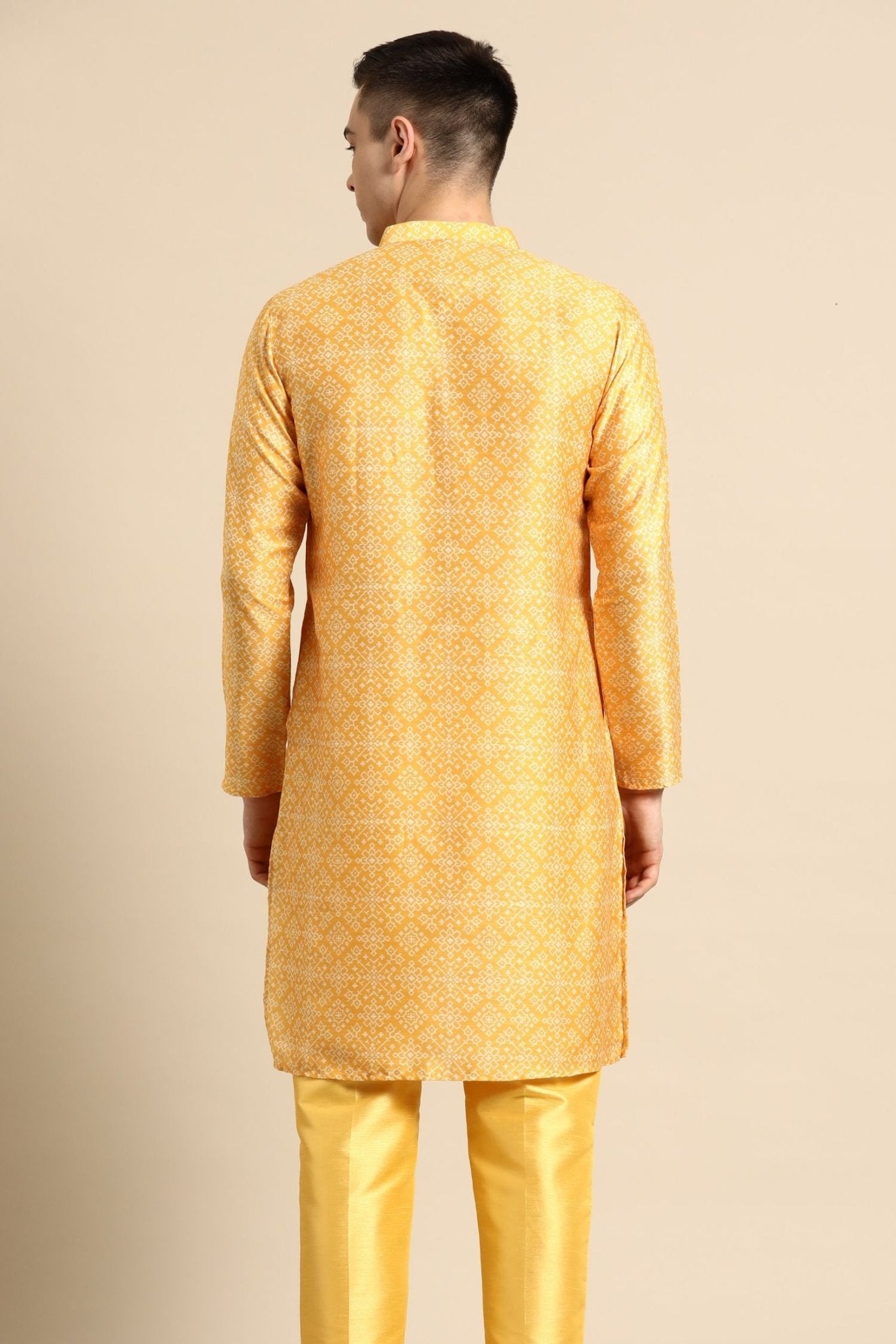Designer Long Kurta In Yellow - Simaaya