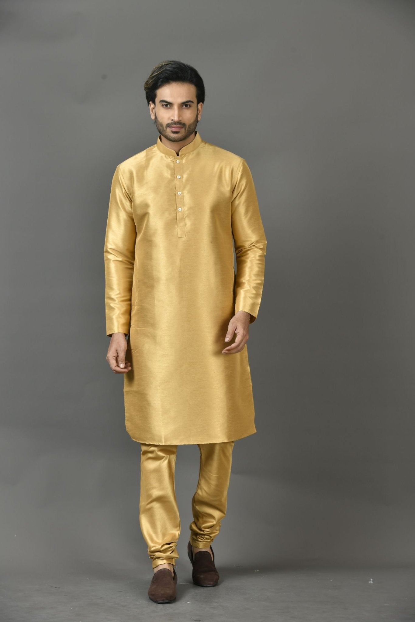 Designer Long Kurta In Yellow - Simaaya