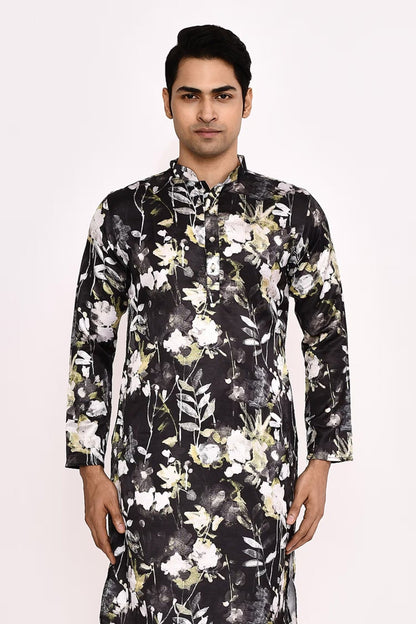 Designer Long Kurta set in Black - Simaaya