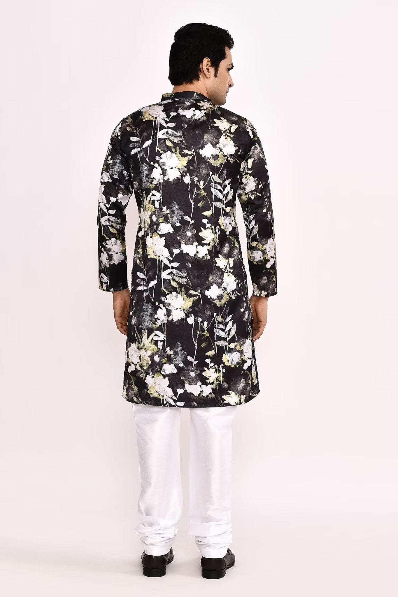 Designer Long Kurta set in Black - Simaaya