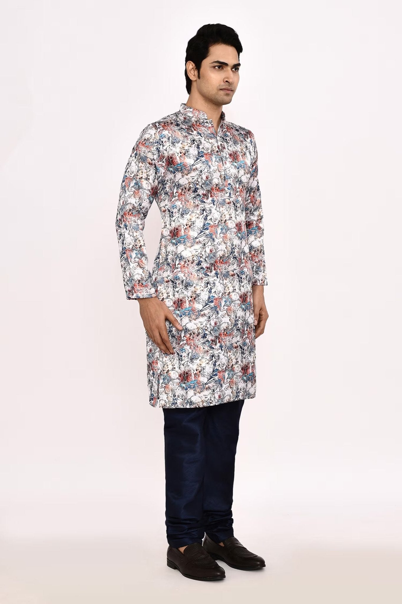 Designer Long Kurta set in Multi color - Simaaya