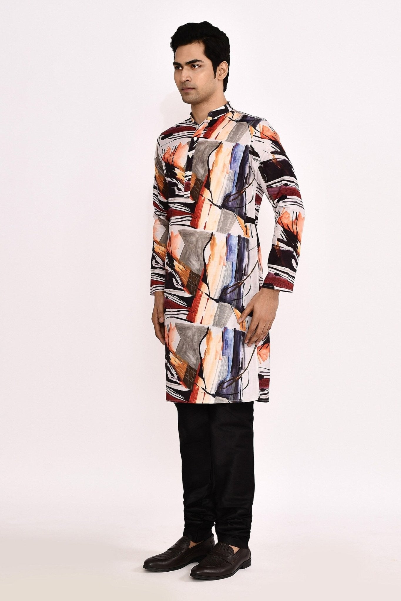 Designer Long Kurta set in Multi color - Simaaya