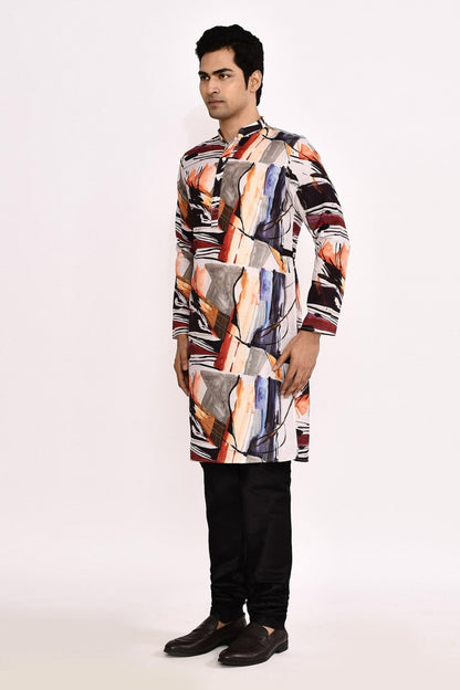 Designer Long Kurta set in Multi color - Simaaya