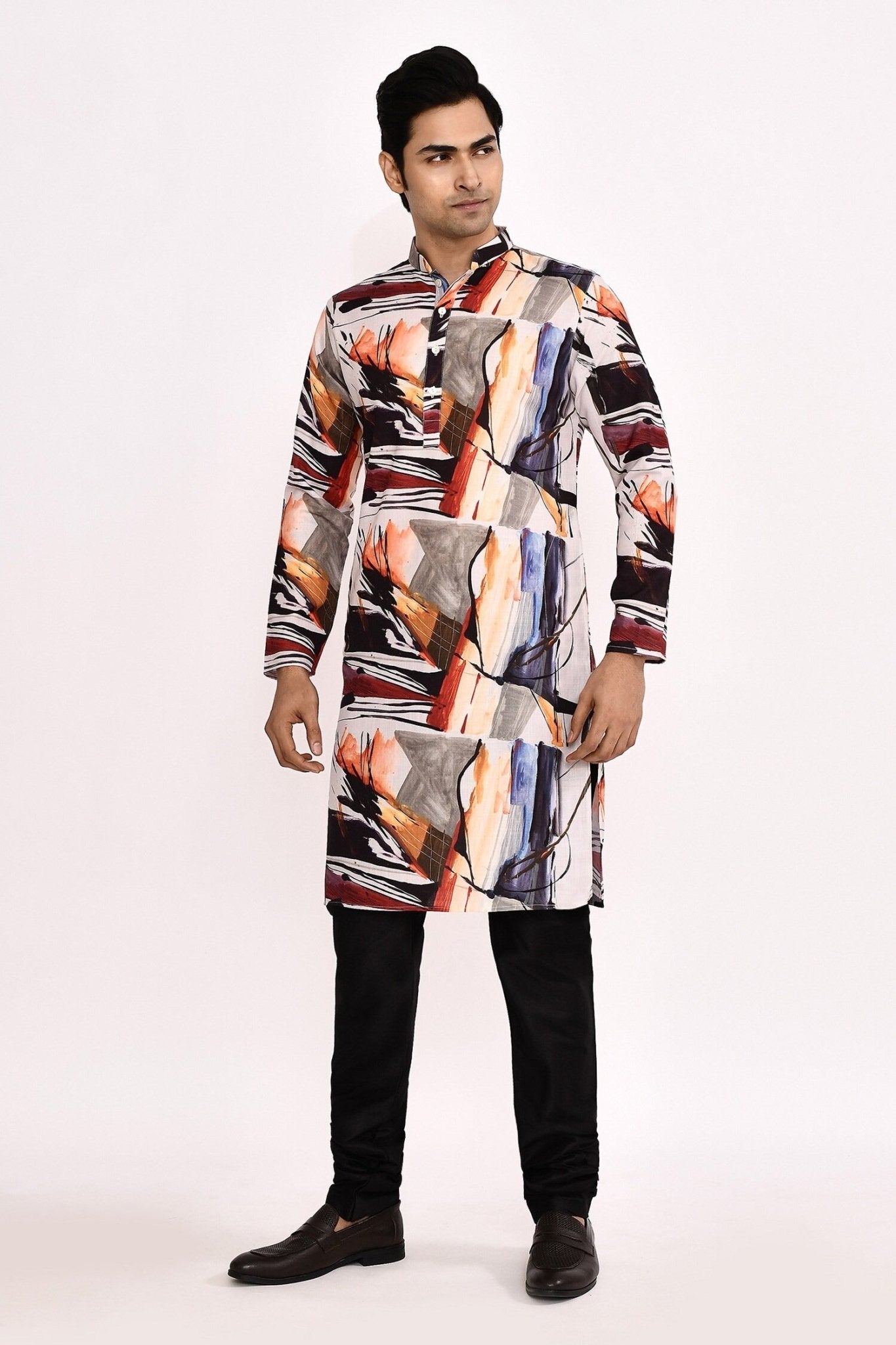 Designer Long Kurta set in Multi color - Simaaya