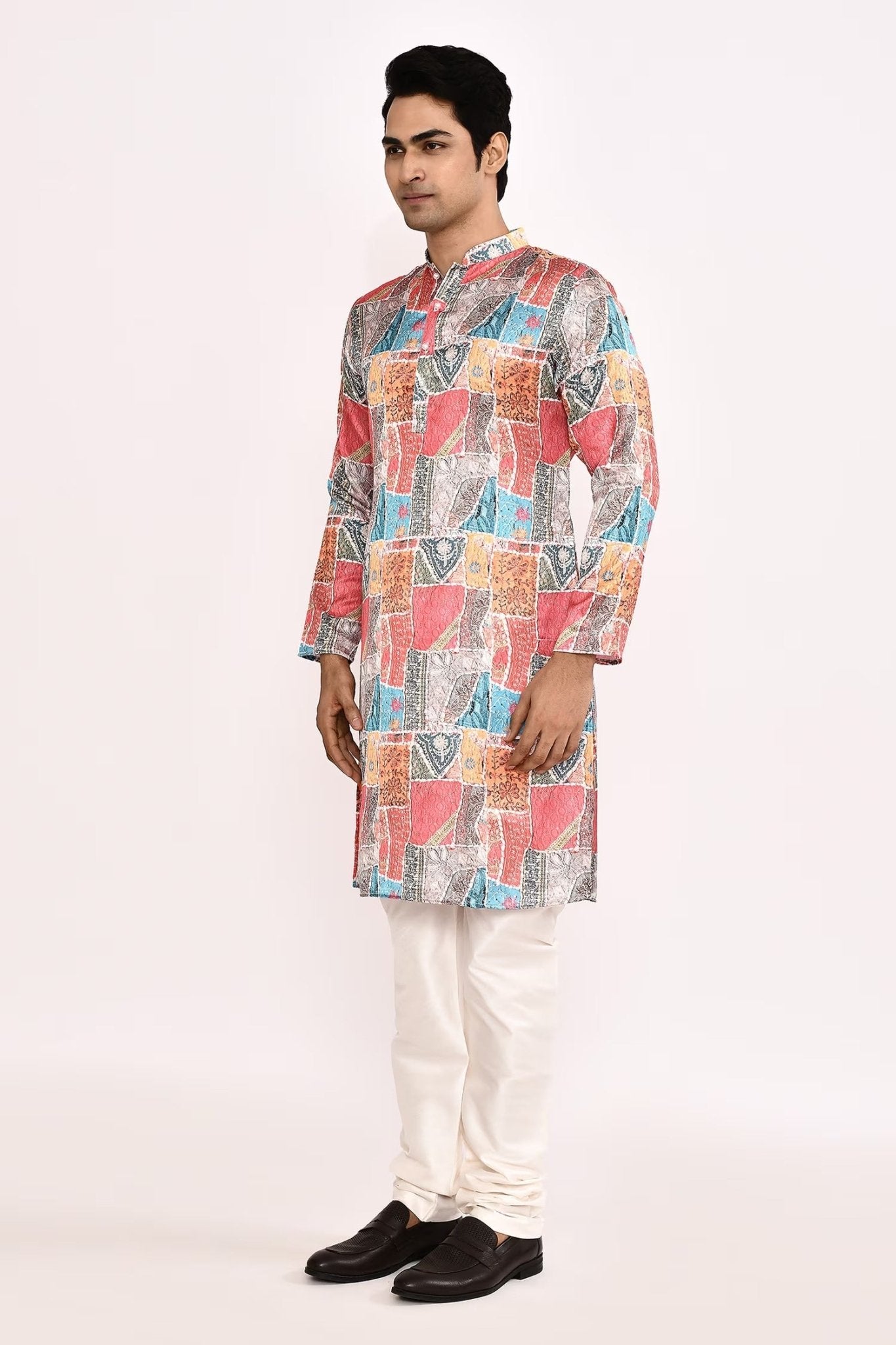 Designer Long Kurta set in Multi Color - Simaaya