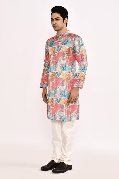 Designer Long Kurta set in Multi Color - Simaaya