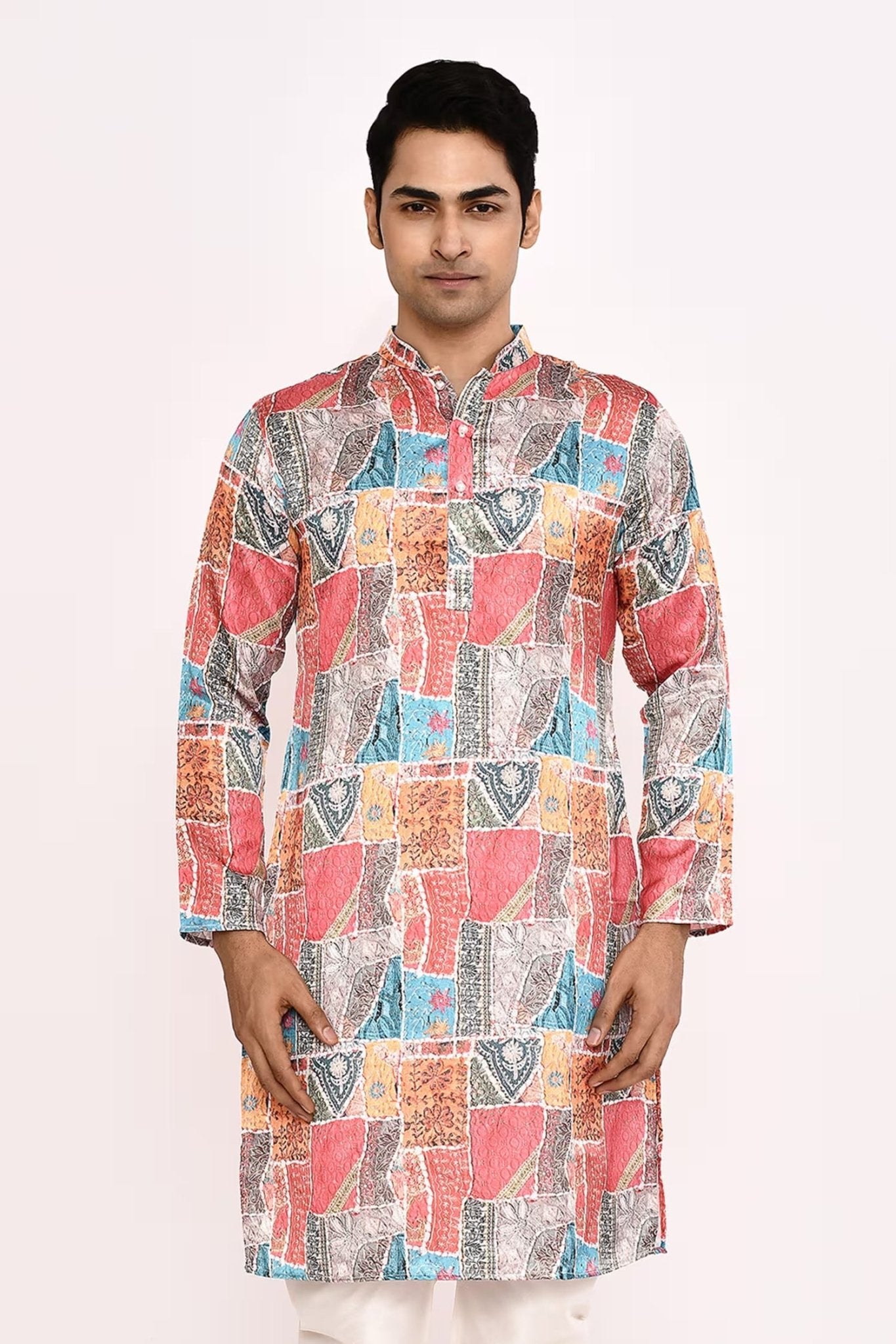 Designer Long Kurta set in Multi Color - Simaaya