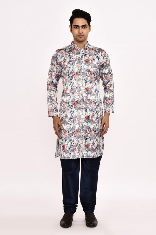 Designer Long Kurta set in Multi color - Simaaya