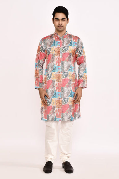 Designer Long Kurta set in Multi Color - Simaaya