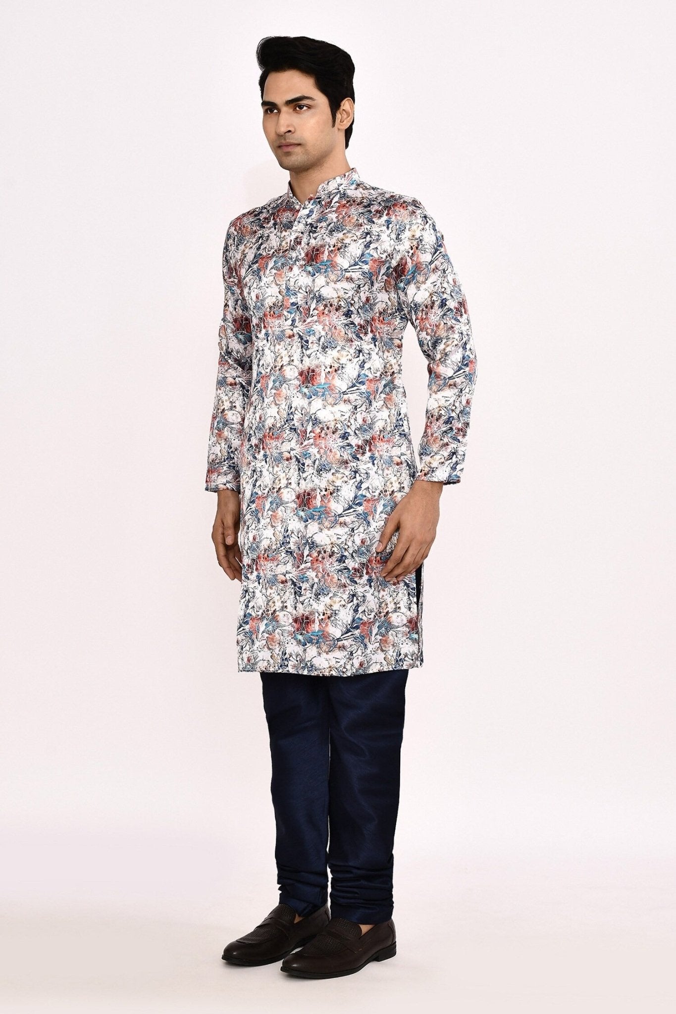 Designer Long Kurta set in Multi color - Simaaya