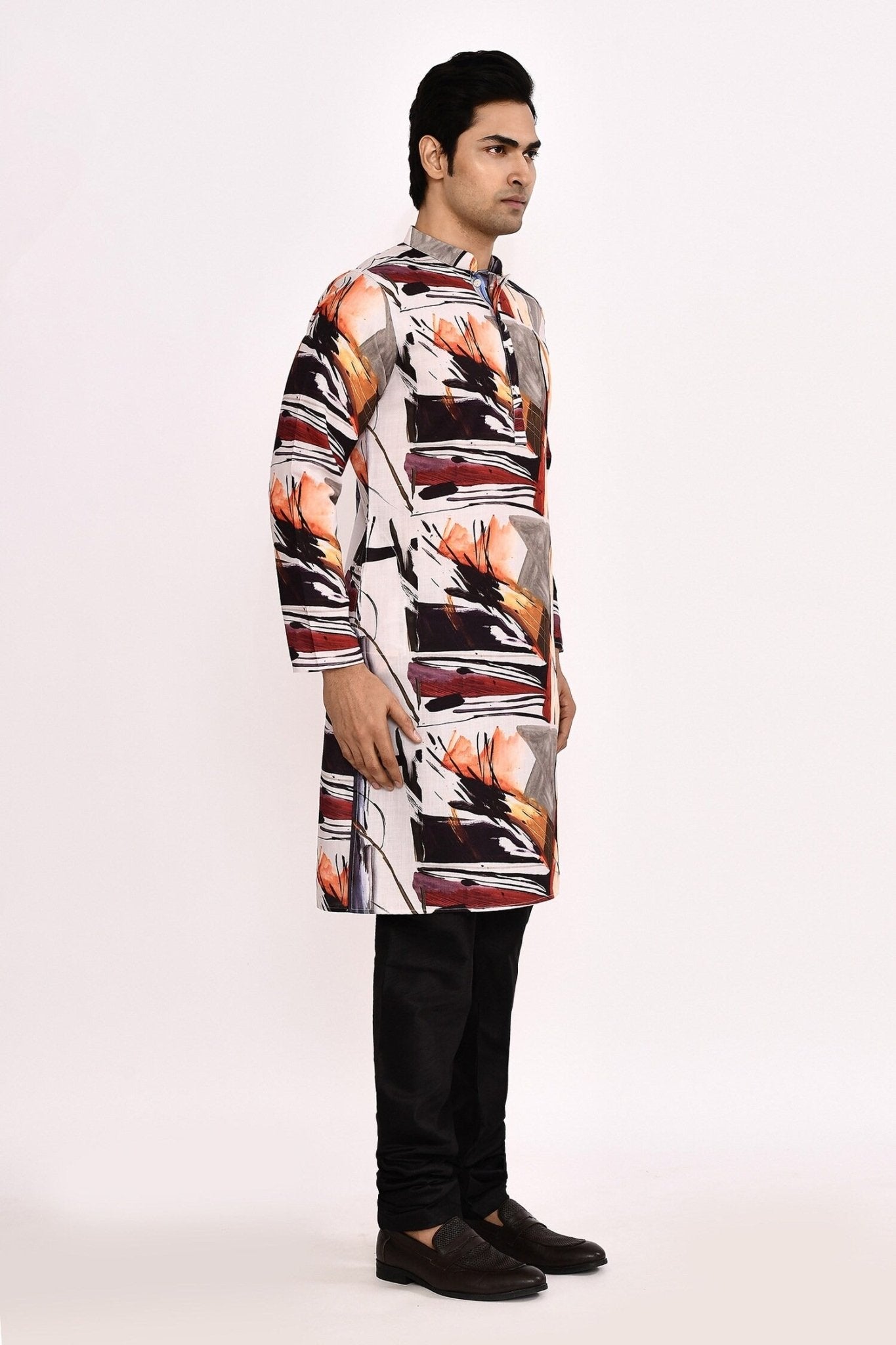 Designer Long Kurta set in Multi color - Simaaya