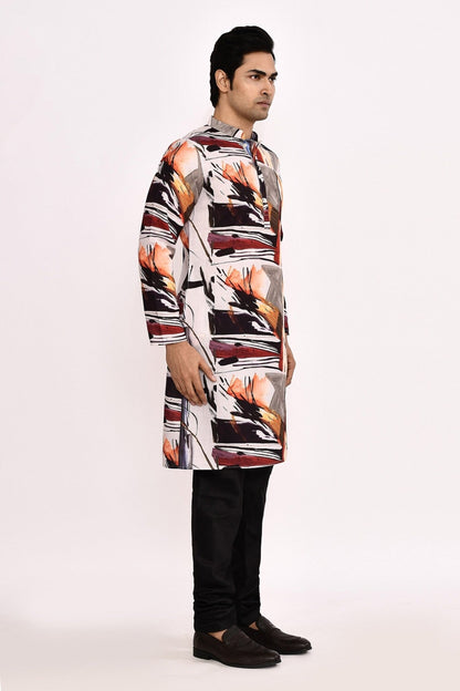 Designer Long Kurta set in Multi color - Simaaya