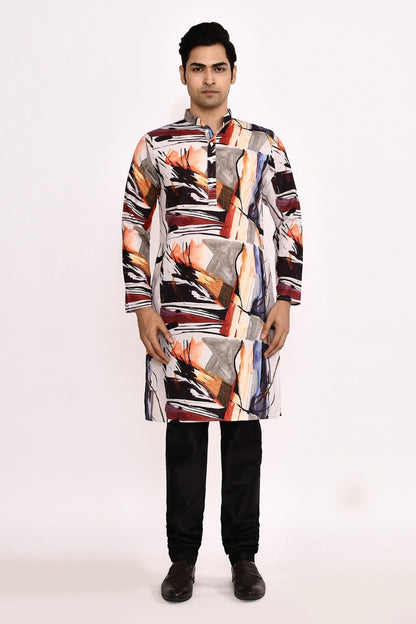Designer Long Kurta set in Multi color - Simaaya