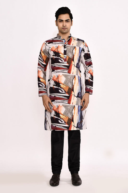 Designer Long Kurta set in Multi color - Simaaya