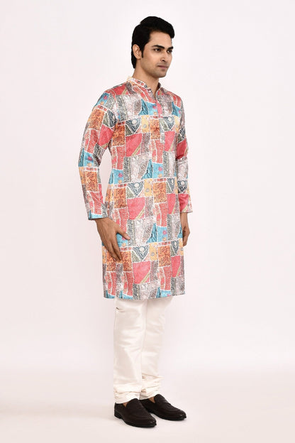 Designer Long Kurta set in Multi Color - Simaaya
