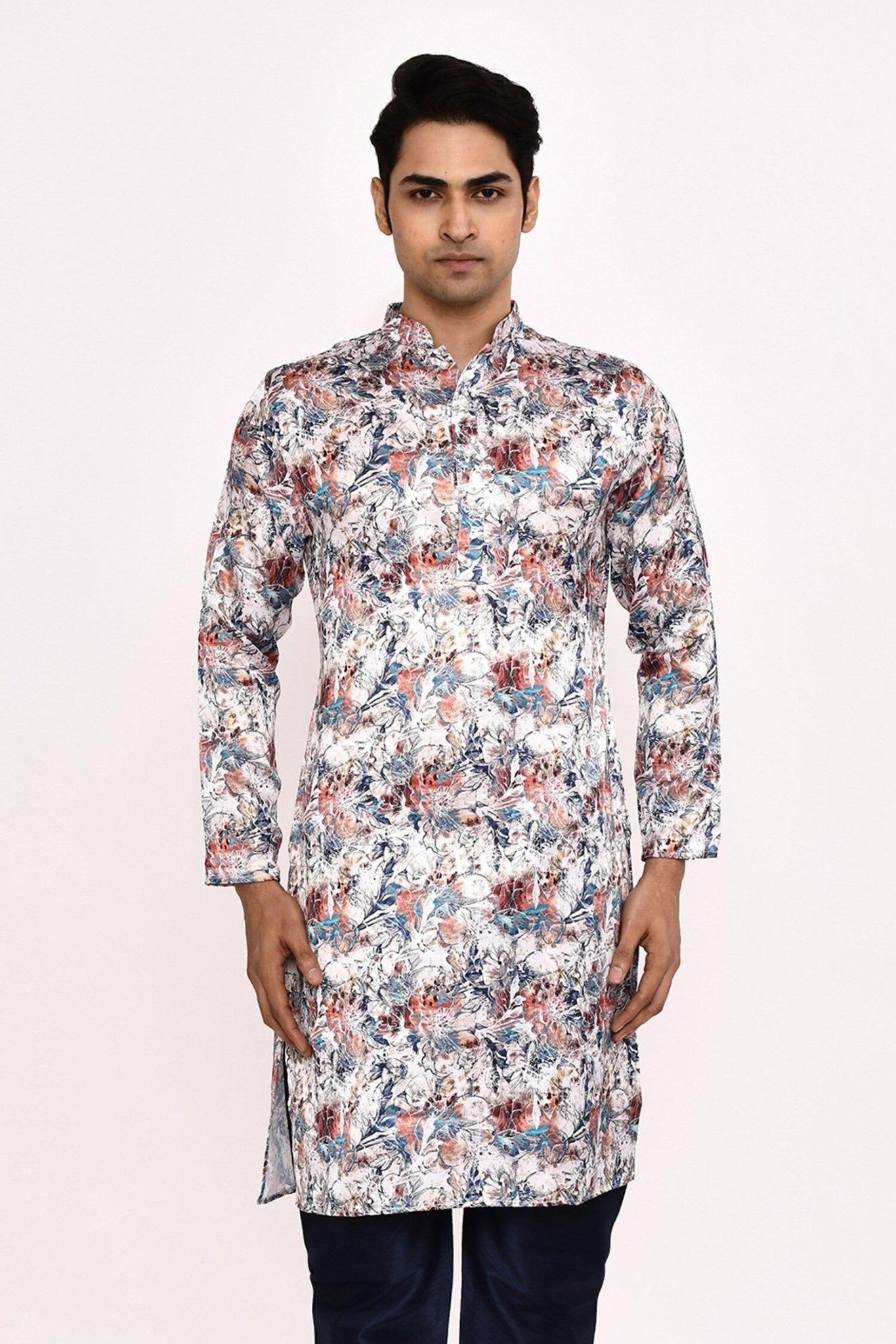 Designer Long Kurta set in Multi color - Simaaya