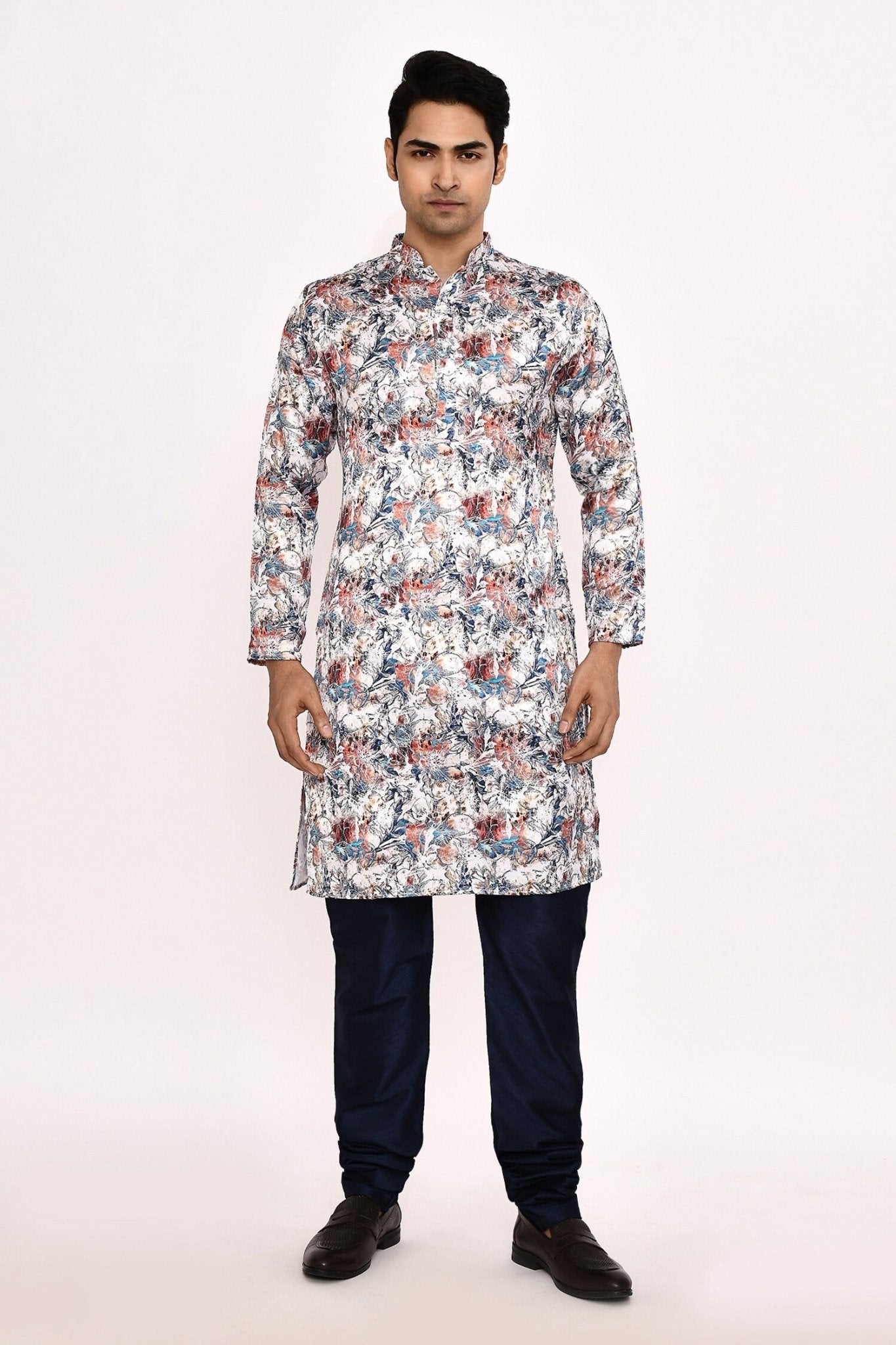 Designer Long Kurta set in Multi color - Simaaya