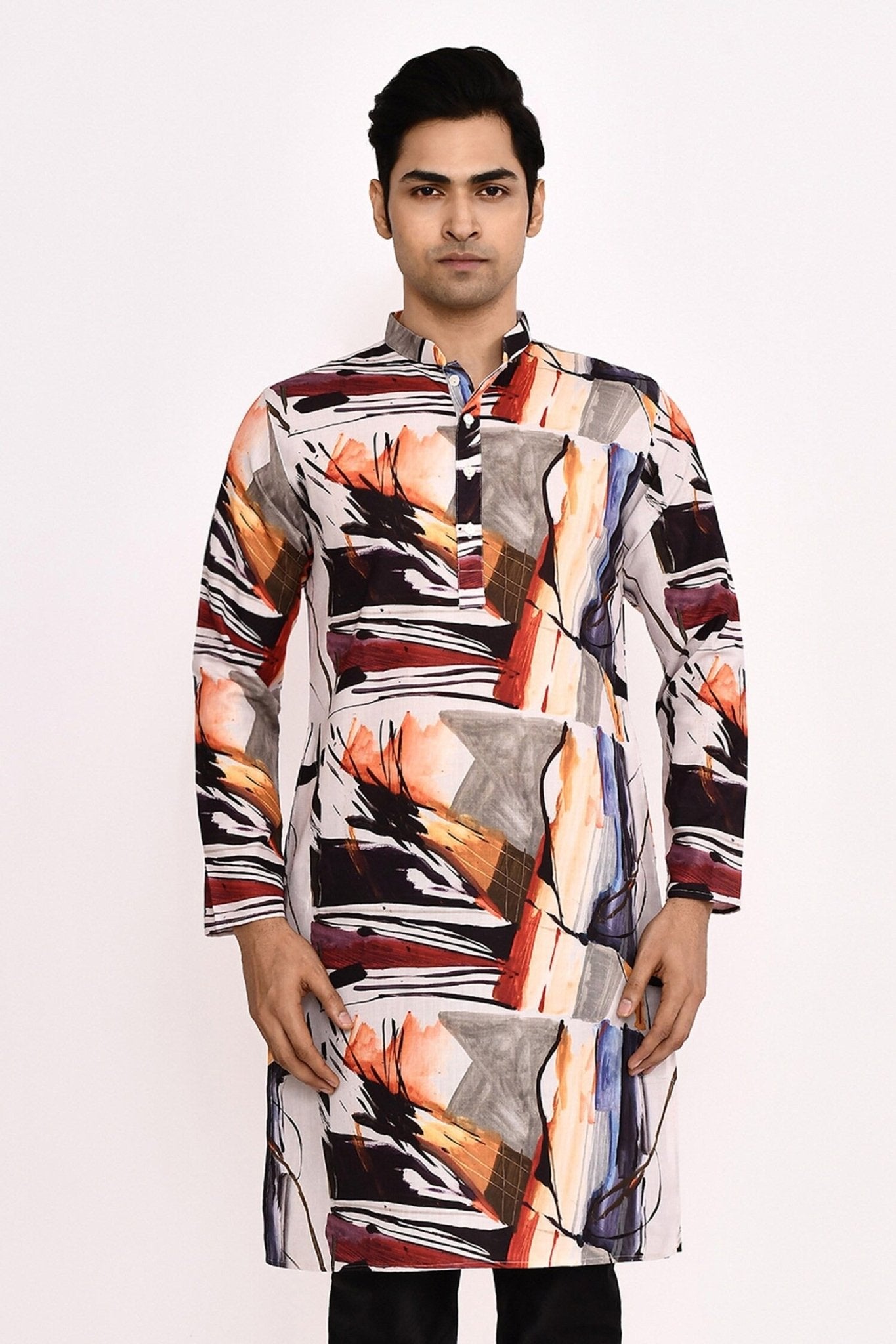 Designer Long Kurta set in Multi color - Simaaya