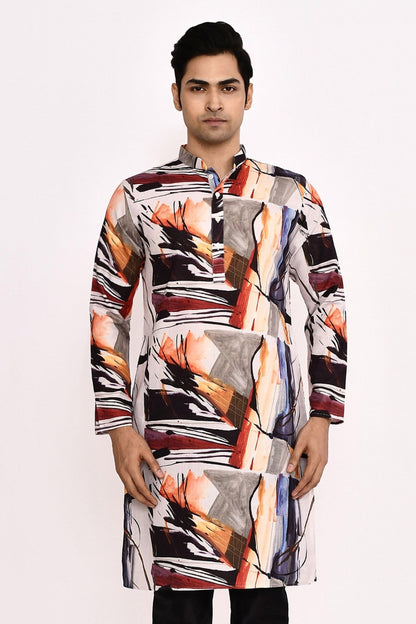 Designer Long Kurta set in Multi color - Simaaya