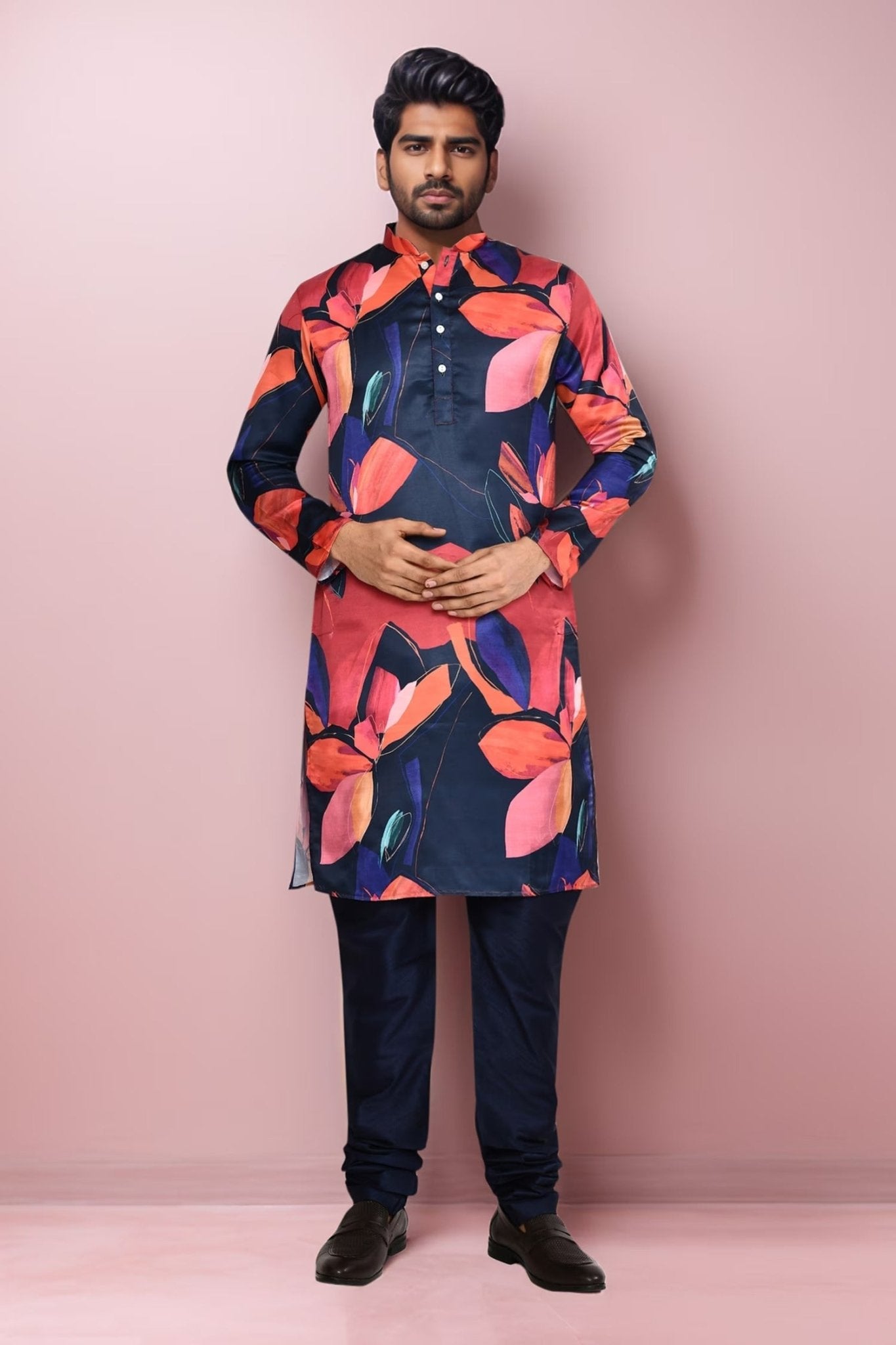 Designer Long Kurta set in Multicolor - Simaaya