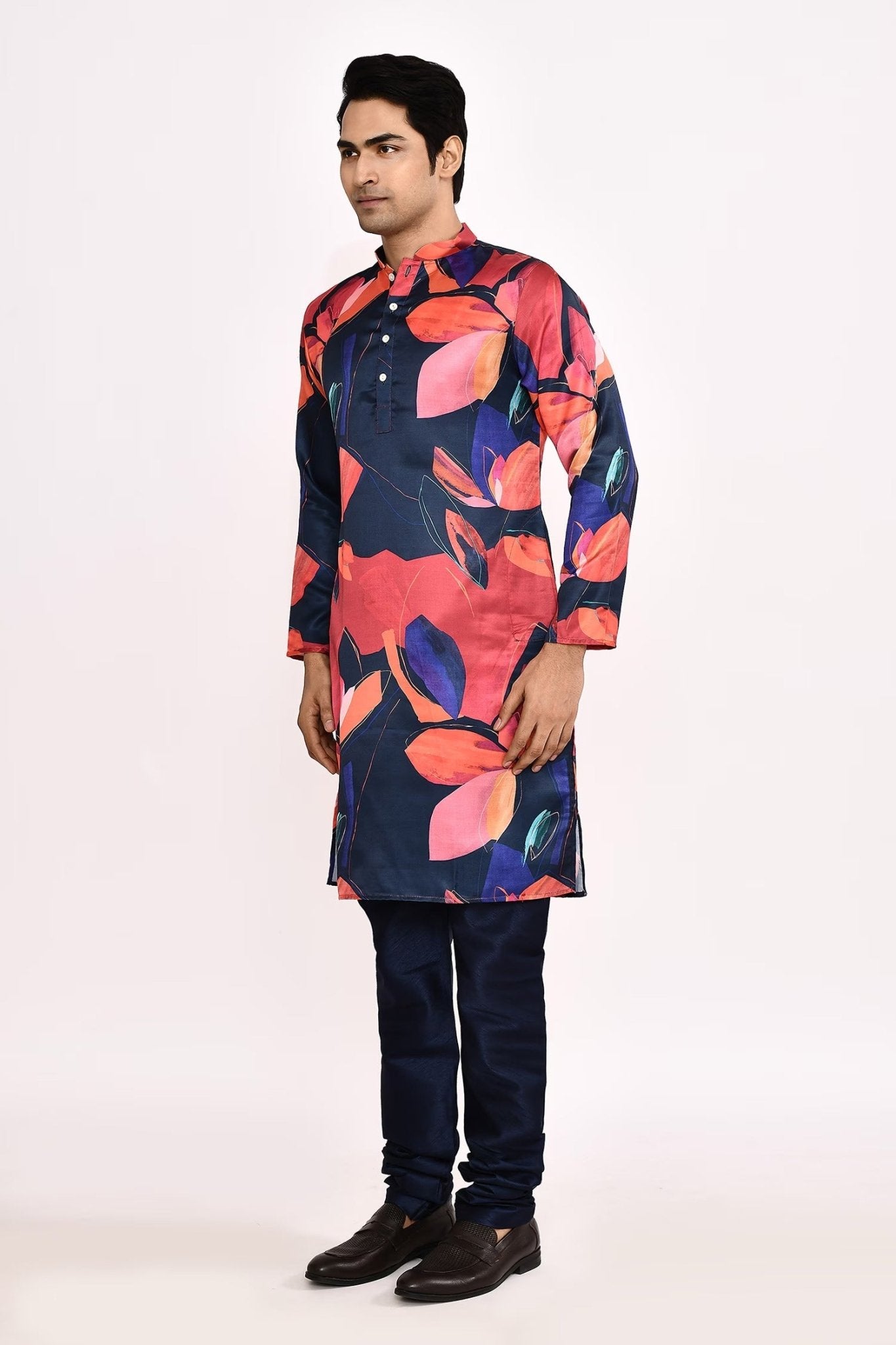 Designer Long Kurta set in Multicolor - Simaaya