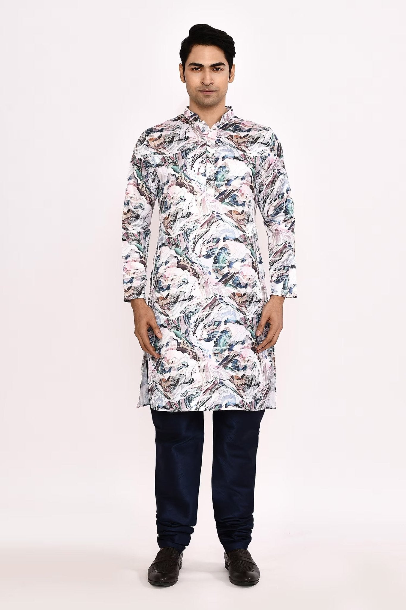 Designer Long Kurta set in Multicolor - Simaaya