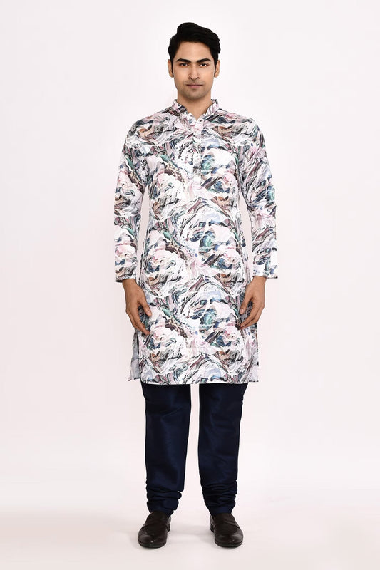 Designer Long Kurta set in Multicolor - Simaaya