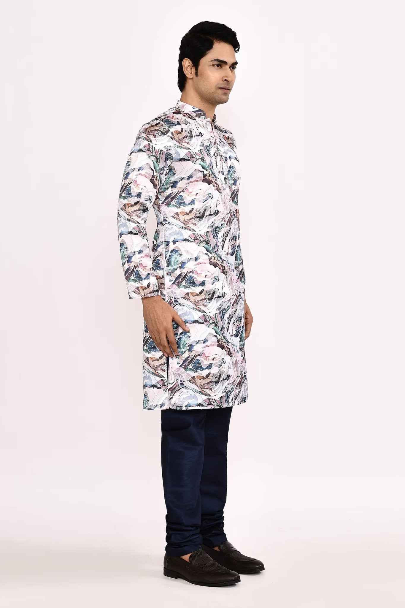 Designer Long Kurta set in Multicolor - Simaaya