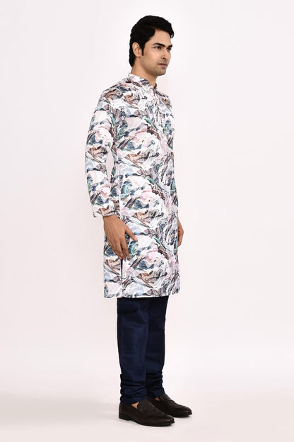 Designer Long Kurta set in Multicolor - Simaaya