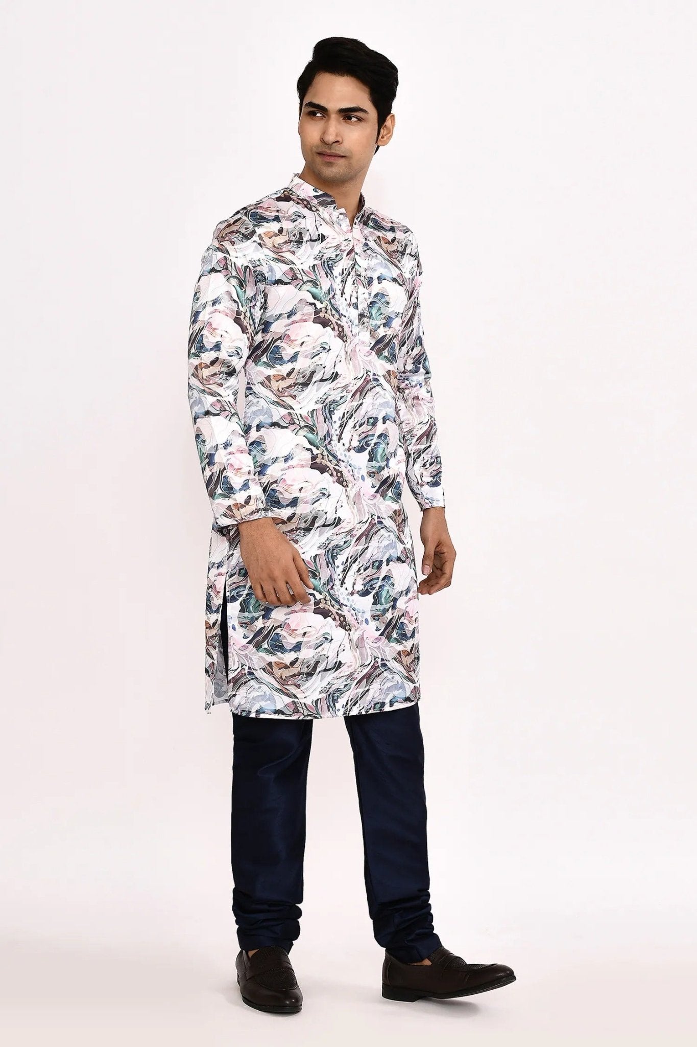 Designer Long Kurta set in Multicolor - Simaaya