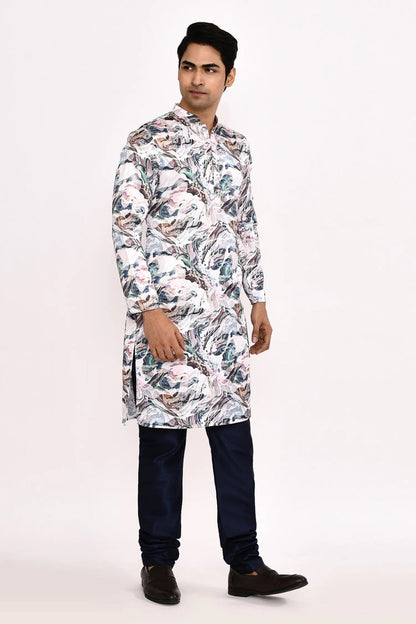 Designer Long Kurta set in Multicolor - Simaaya