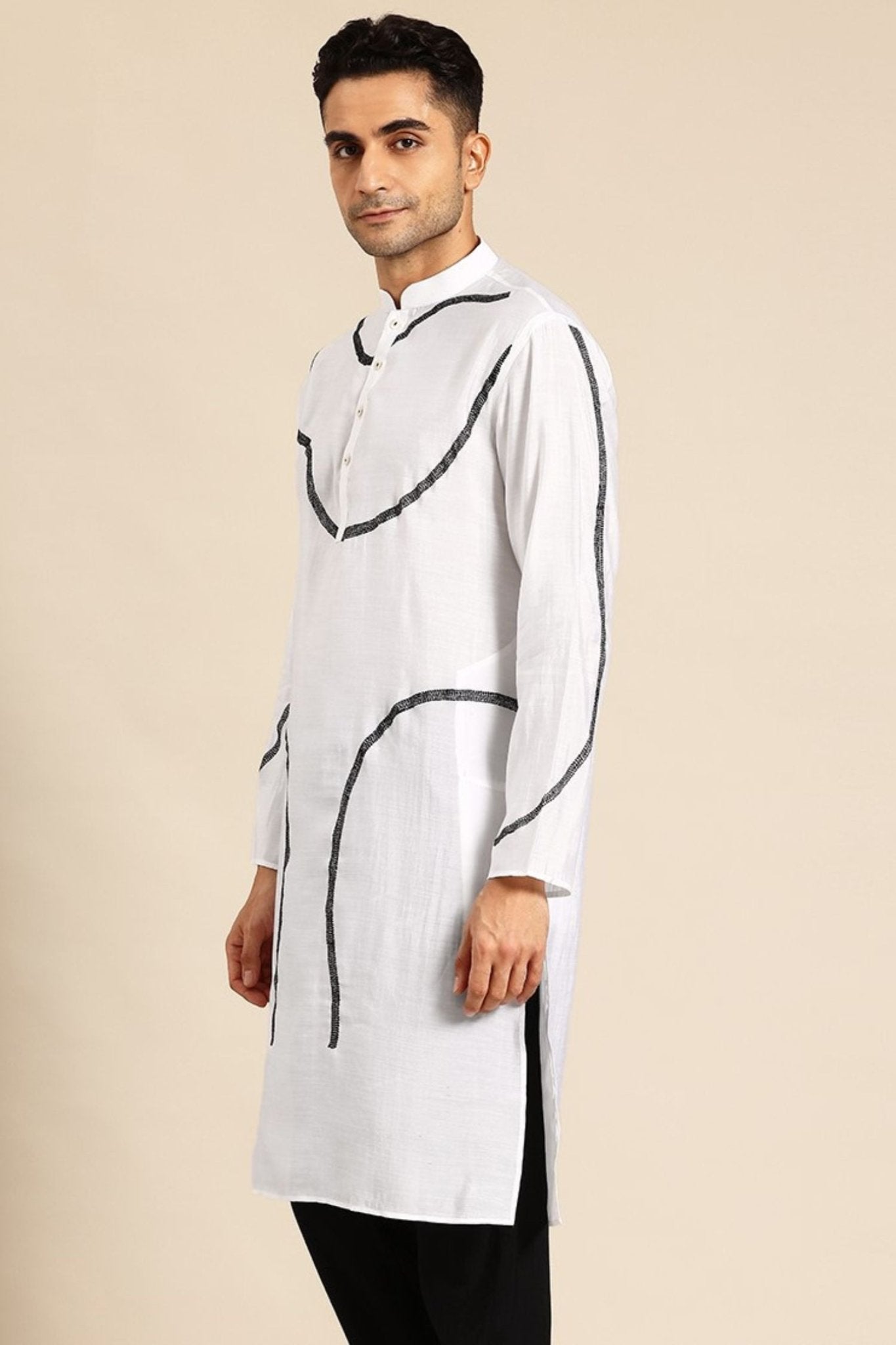 Designer Long Kurta White - Simaaya