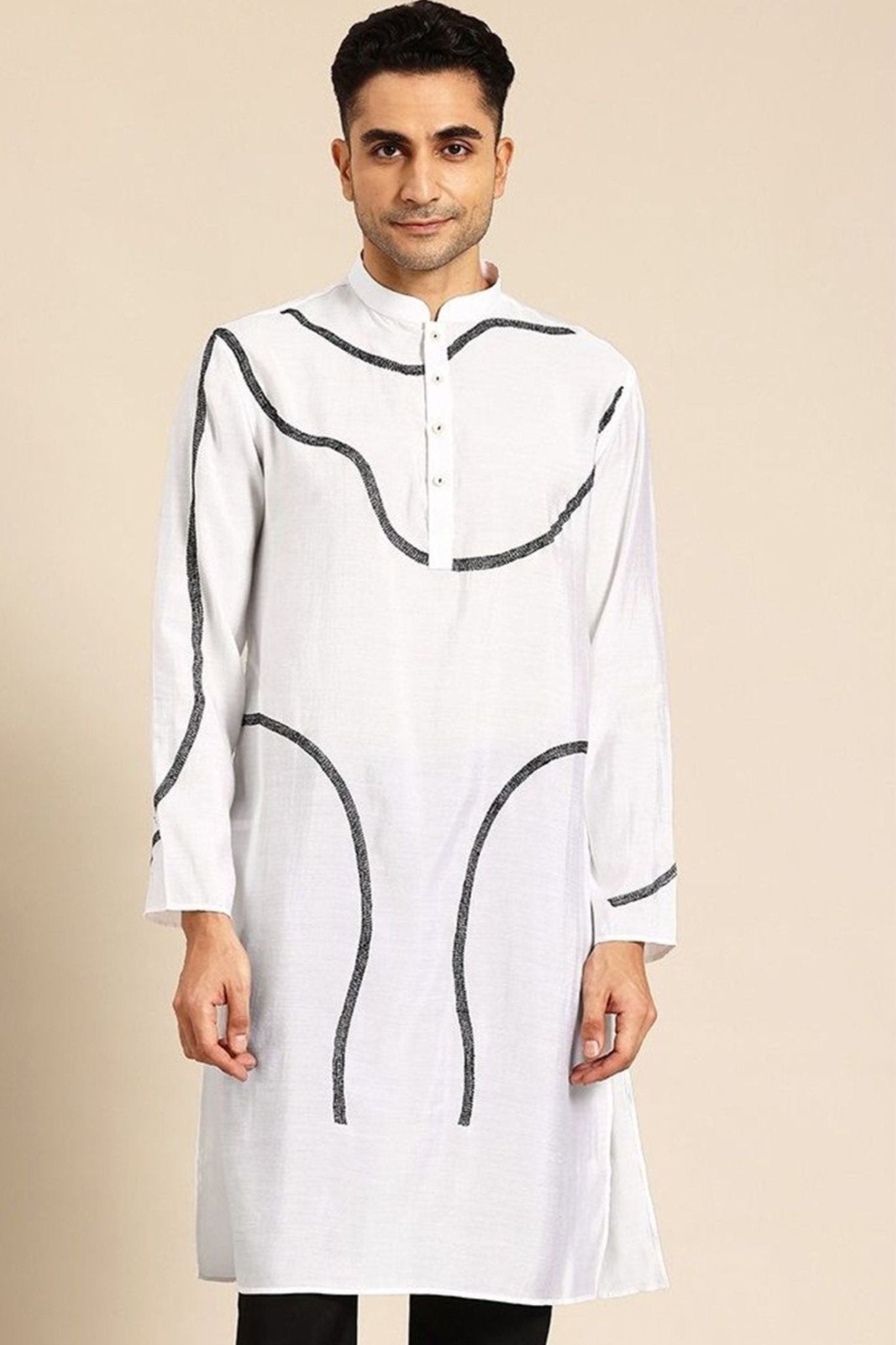 Designer Long Kurta White - Simaaya