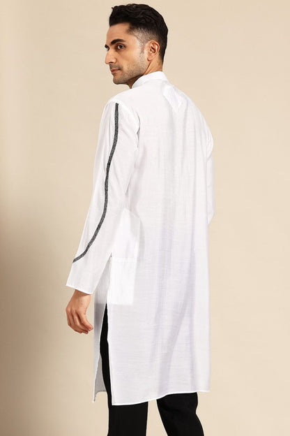Designer Long Kurta White - Simaaya