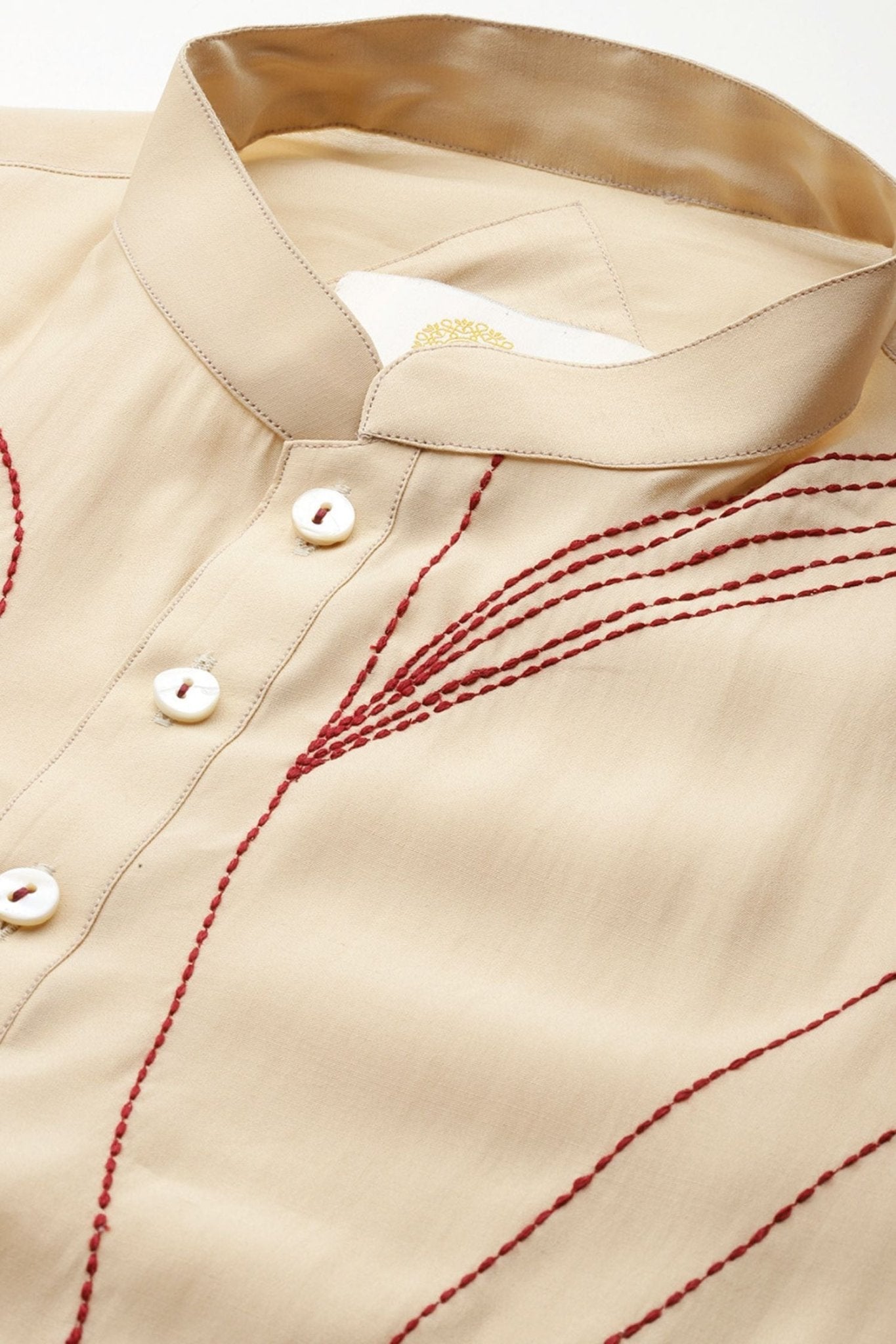Designer Short Kurta Beige - Simaaya
