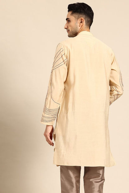 Designer Short Kurta Beige - Simaaya
