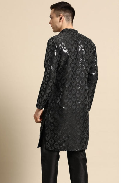 Designer Short Kurta Black - Simaaya