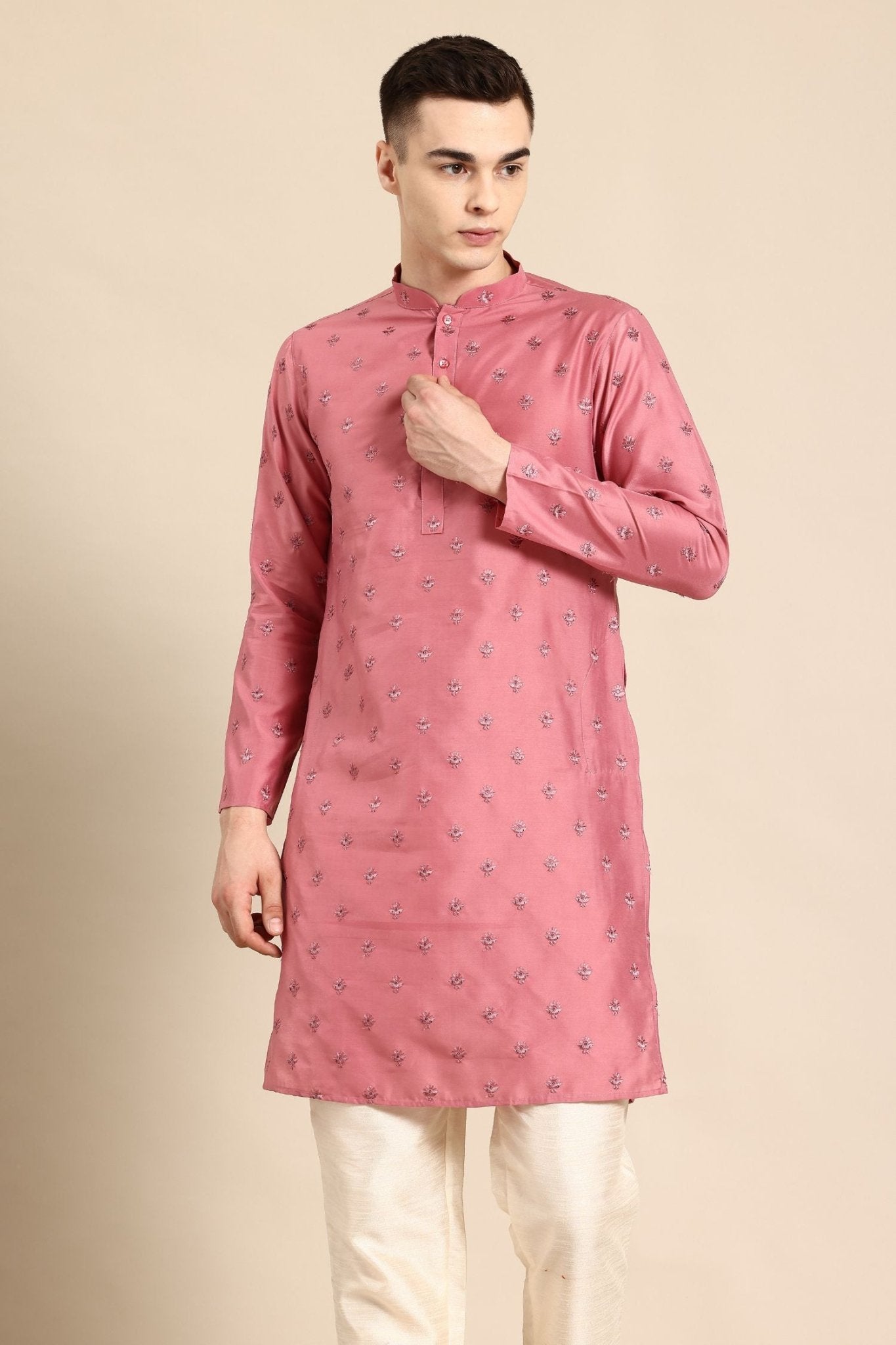 Designer Short Kurta Dusty Pink - Simaaya