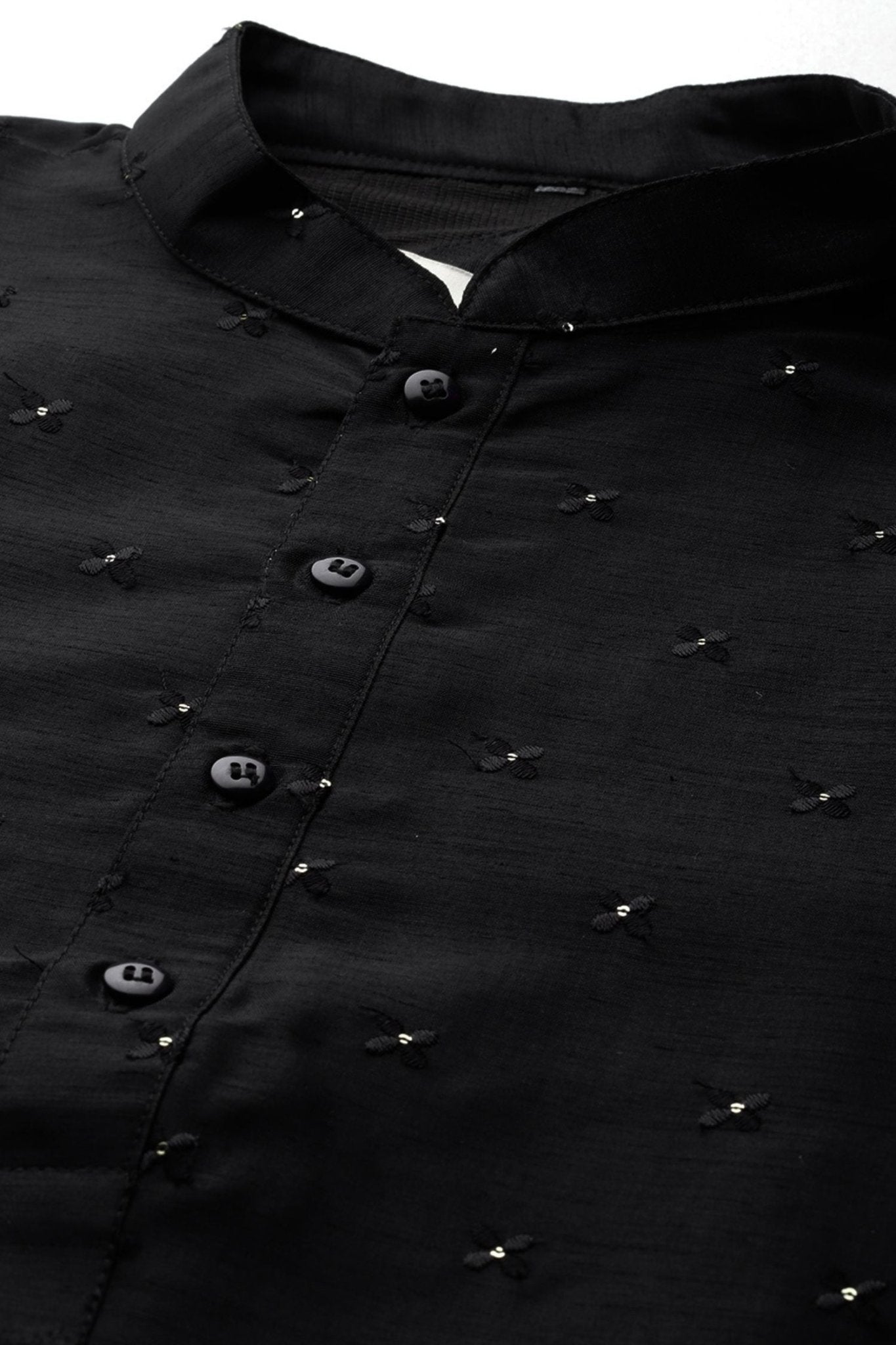 Designer Short Kurta In Black - Simaaya