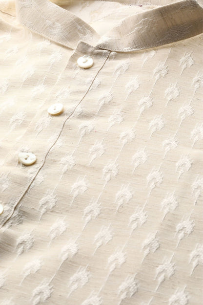 Designer Short Kurta In Off white - Simaaya