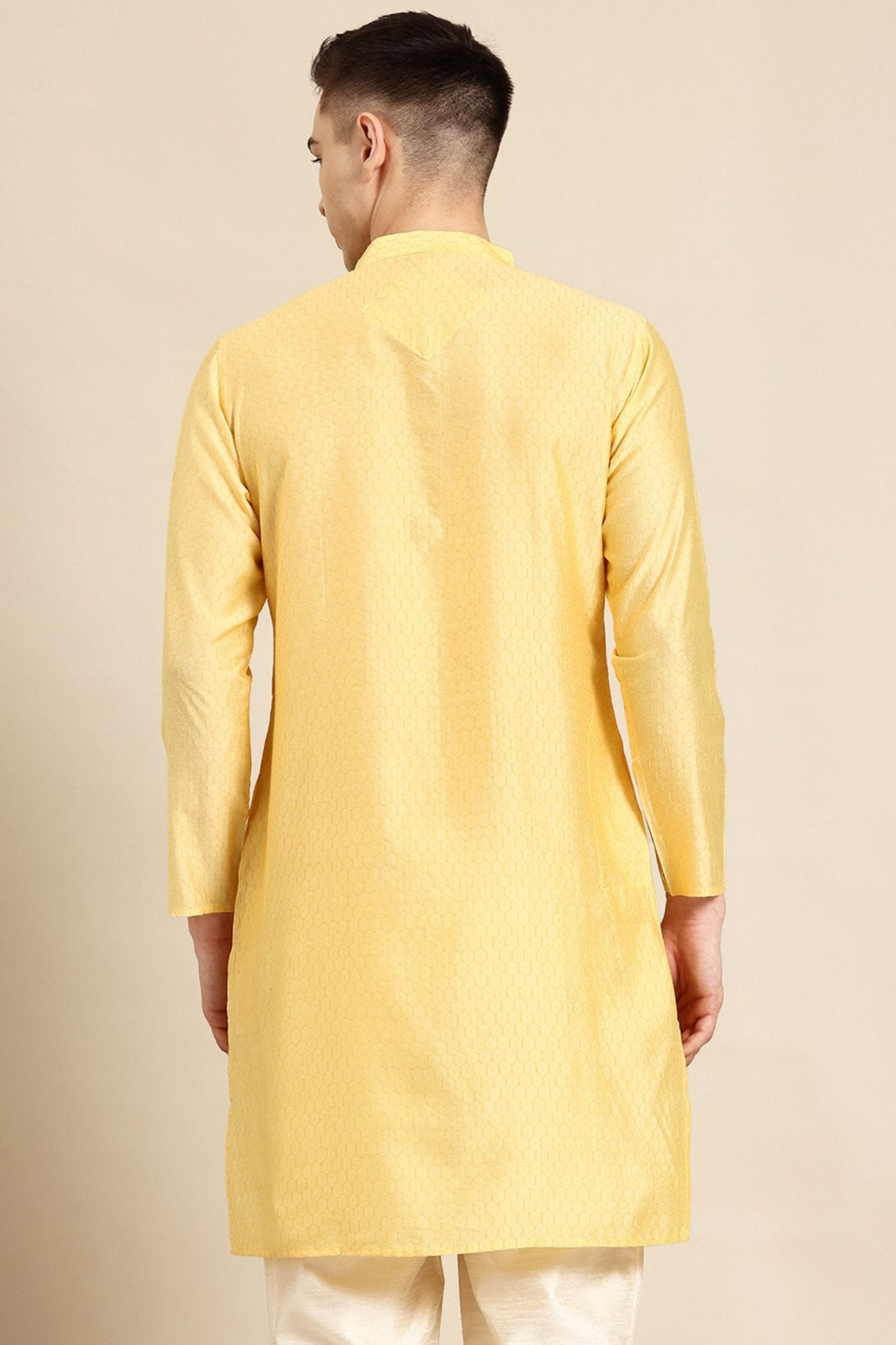 Designer Short Kurta In Yellow - Simaaya