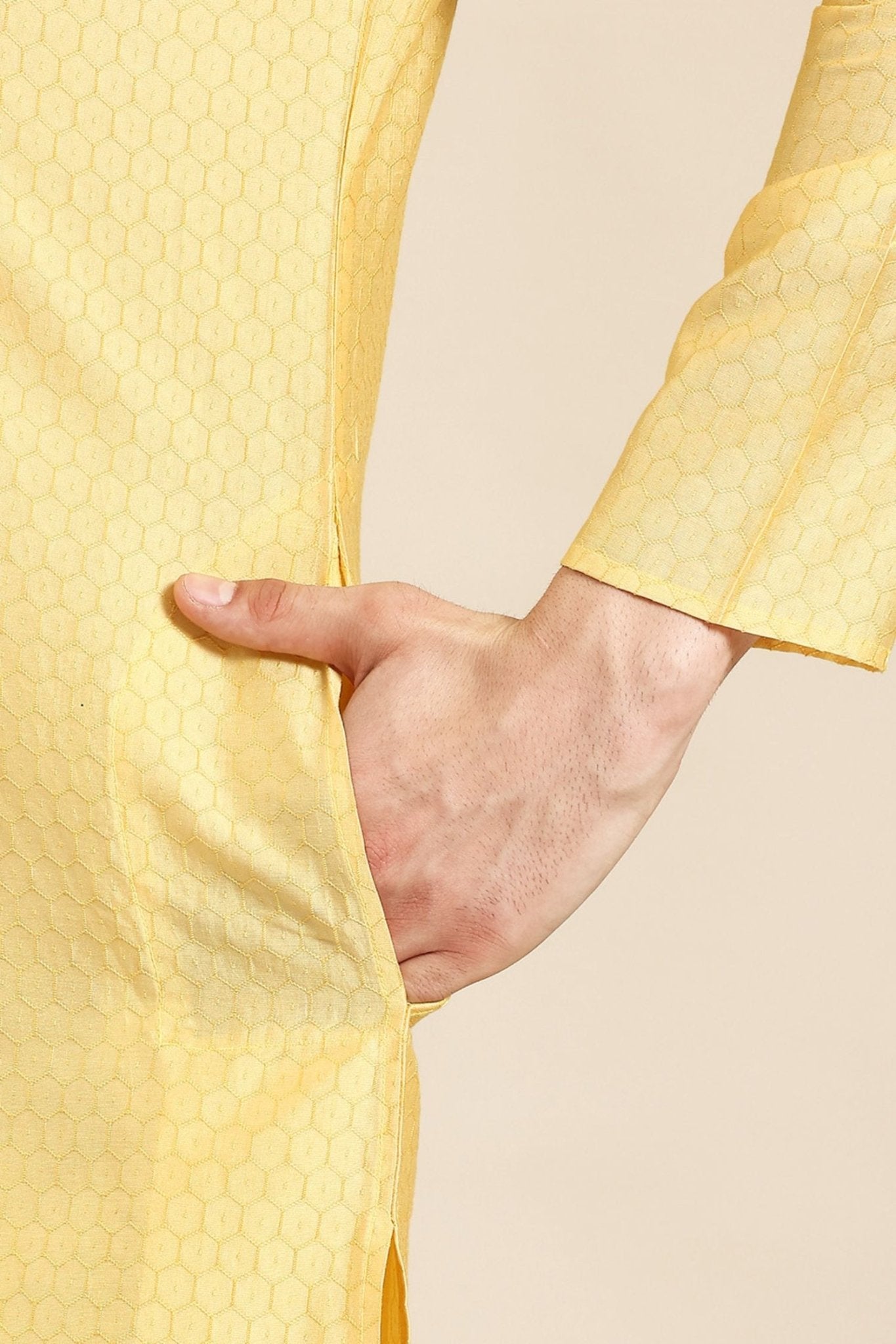 Designer Short Kurta In Yellow - Simaaya