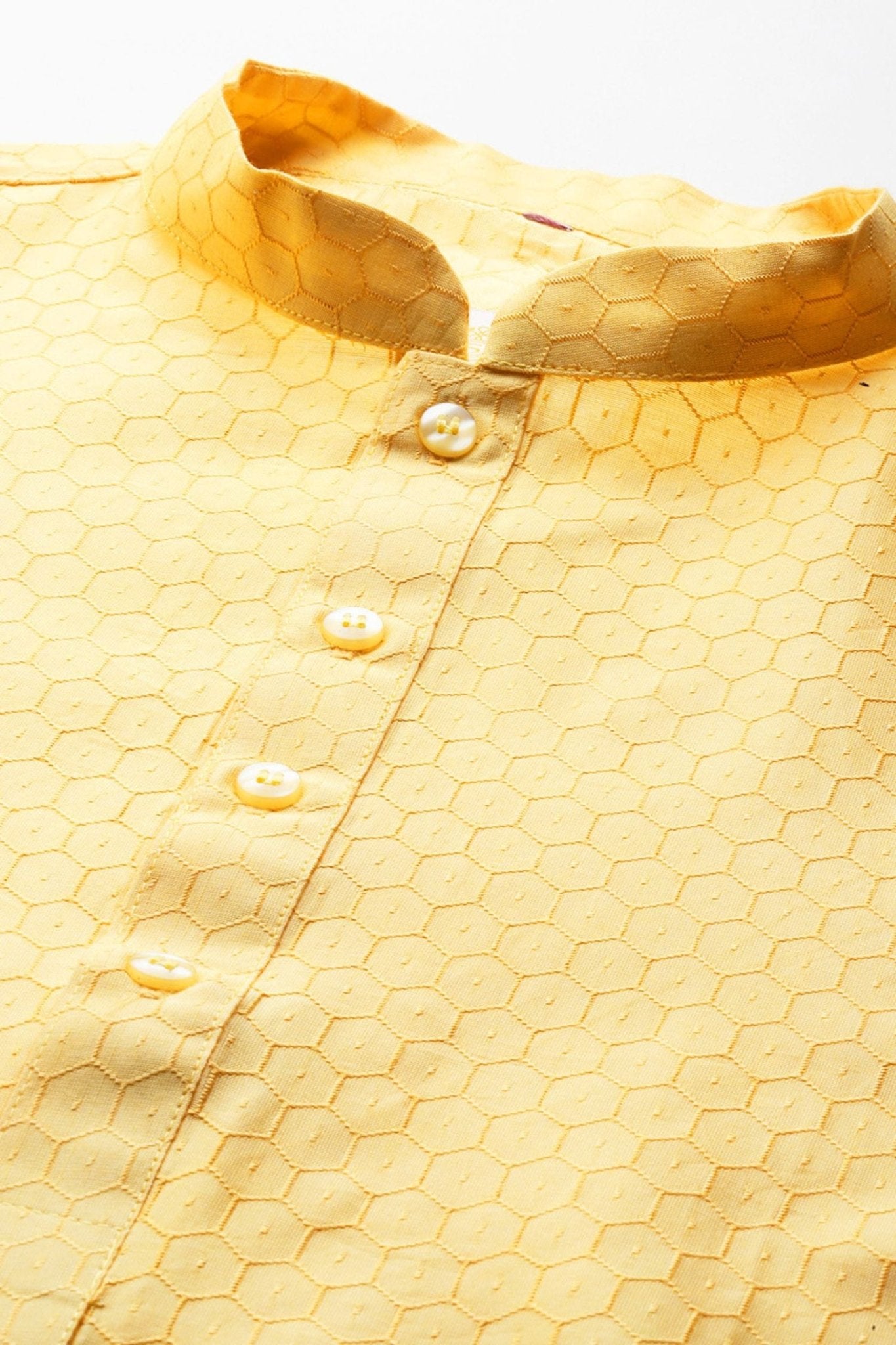 Designer Short Kurta In Yellow - Simaaya