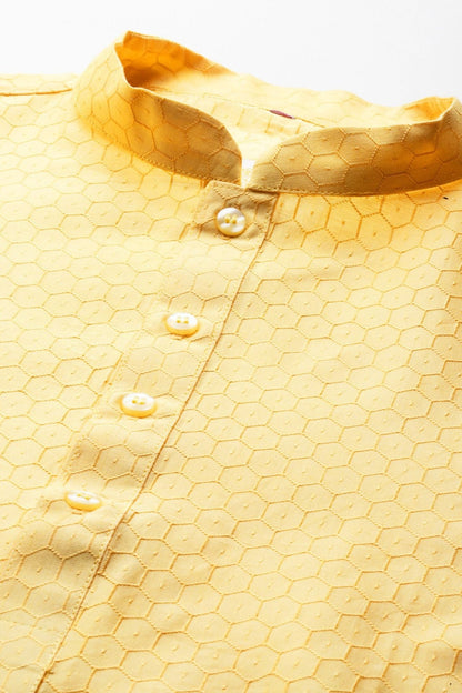 Designer Short Kurta In Yellow - Simaaya