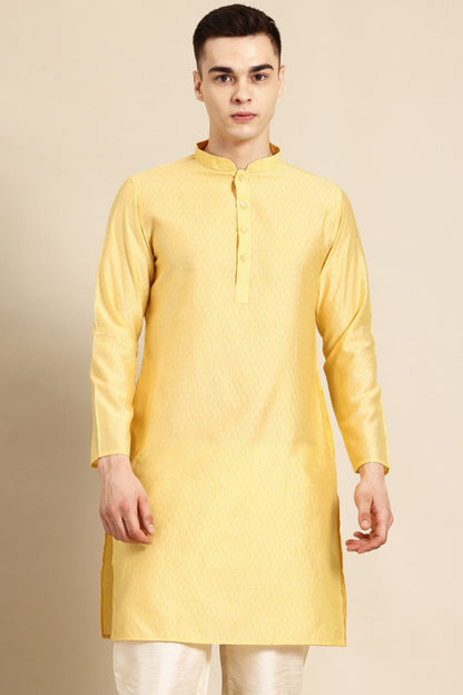Designer Short Kurta In Yellow - Simaaya